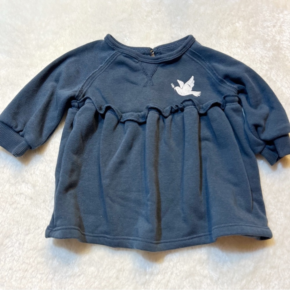 Little‎ Co. by Lauren Conrad Baby Girl Navy Dove Fleece Dress Newborn